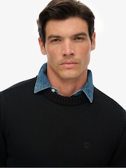 Superdry Black Preppy Cotton Jumper - Image 4 of 5
