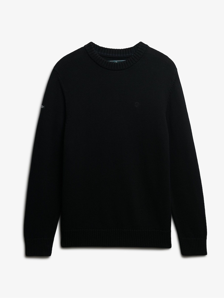 Superdry Black Preppy Cotton Jumper - Image 5 of 5