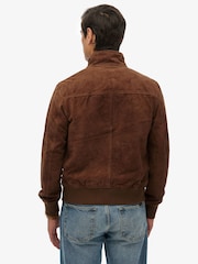 Superdry Brown Modern Leather Sports Jacket - Image 3 of 7