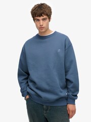 Superdry Blue Blank Oversized Crew Sweatshirt - Image 1 of 4