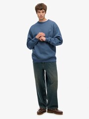 Superdry Blue Blank Oversized Crew Sweatshirt - Image 2 of 4