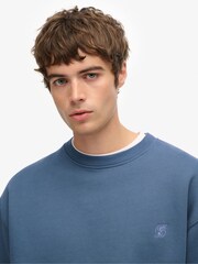 Superdry Blue Blank Oversized Crew Sweatshirt - Image 3 of 4