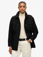 Superdry Black Embellished Field Jacket - Image 1 of 7