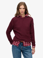 Superdry Red Slouchy Knitted Crew Jumper - Image 1 of 5