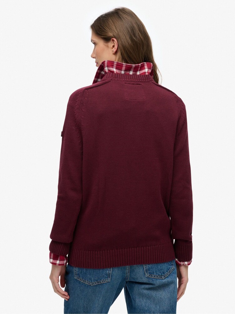 Superdry Red Slouchy Knitted Crew Jumper - Image 2 of 5