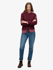 Superdry Red Slouchy Knitted Crew Jumper - Image 3 of 5