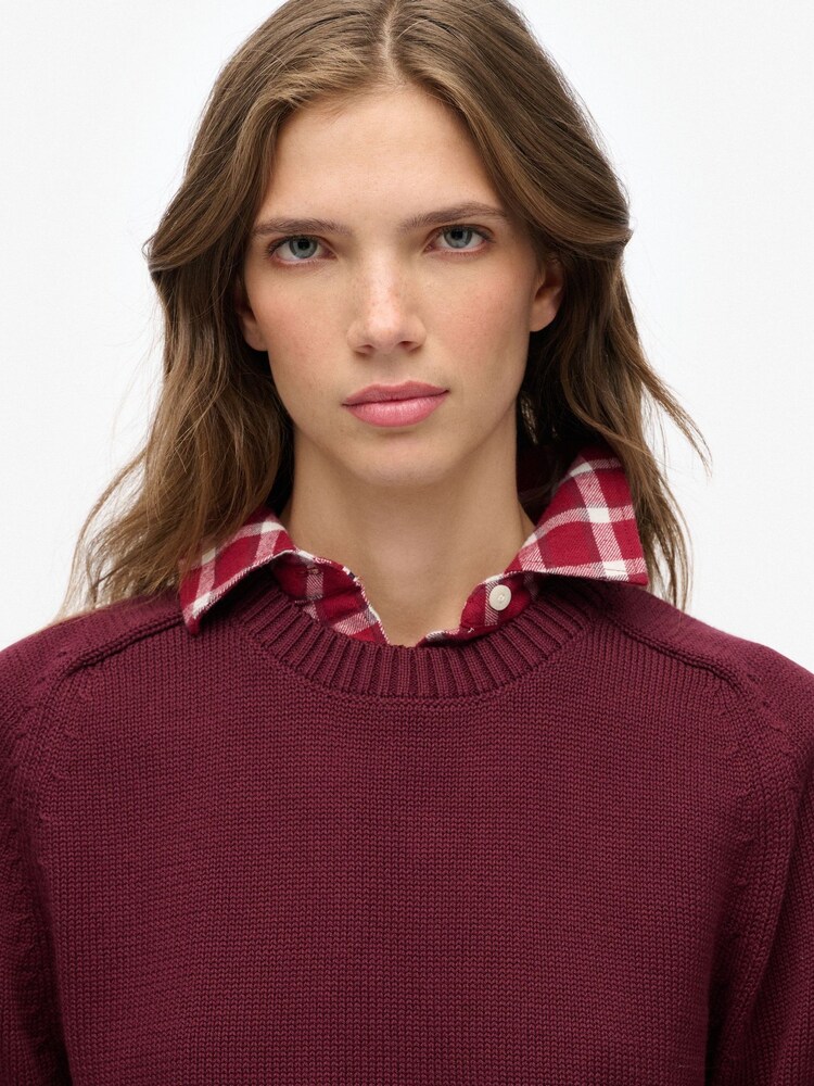 Superdry Red Slouchy Knitted Crew Jumper - Image 5 of 5