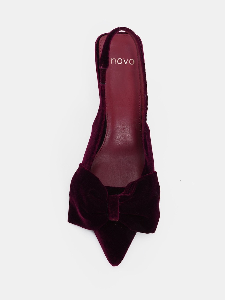 Novo Red Isadora Bow Slingback Court Shoes - Image 6 of 6