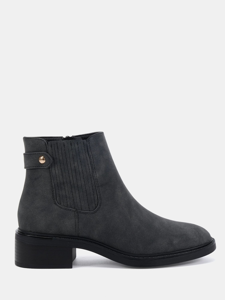 Novo Black Wide Fit Darlina Flat Chelsea Ankle Boots - Image 2 of 6 Novo Black Wide Fit Darlina Flat Chelsea Ankle Boots - Image 2 of 6