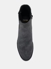 Novo Black Wide Fit Darlina Flat Chelsea Ankle Boots - Image 6 of 6