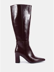 Novo Red Gala Point Toe Block Heel Knee Boots - Image 2 of 4