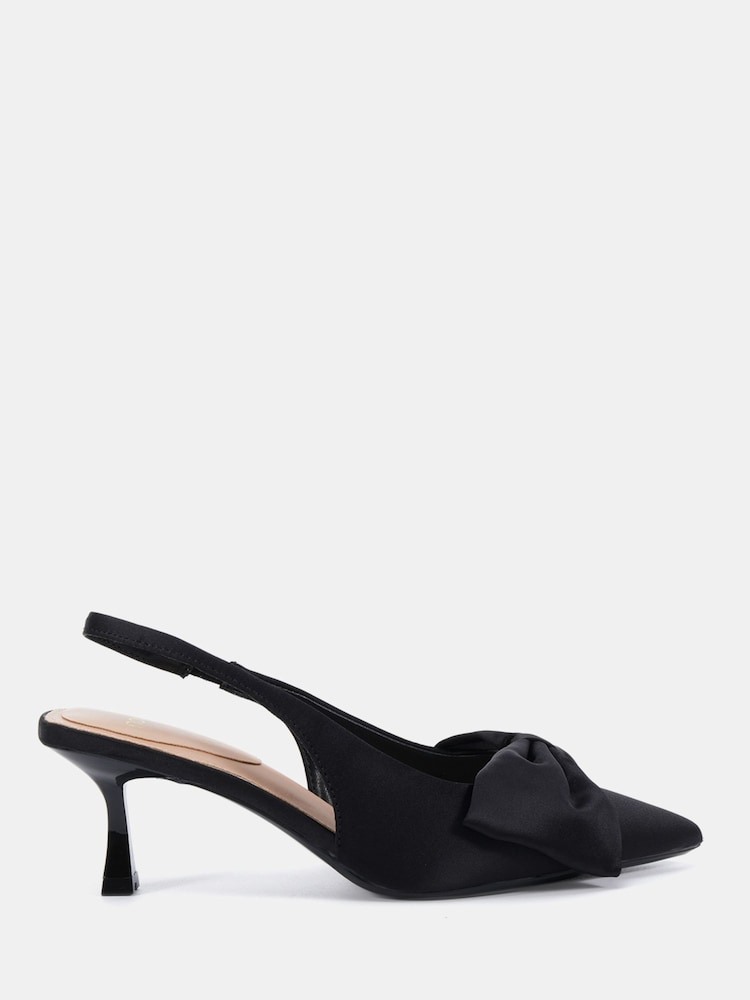 Novo Black Isadora Bow Slingback Court Shoes - Image 2 of 6