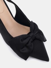 Novo Black Isadora Bow Slingback Court Shoes - Image 5 of 6