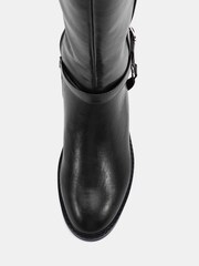 Novo Black Goa Buckle Ring Detail Knee High Stretch Boots - Image 7 of 7