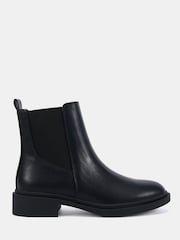 Novo Black Wide Fit Dottie Flat Chelsea Ankle Boots - Image 2 of 6