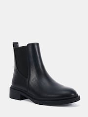 Novo Black Wide Fit Dottie Flat Chelsea Ankle Boots - Image 3 of 6