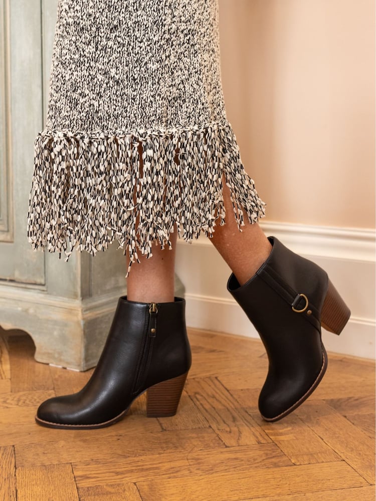 Novo Black Juliette Hardware Heeled Ankle Boots - Image 1 of 6 Novo Black Juliette Hardware Heeled Ankle Boots - Image 1 of 6