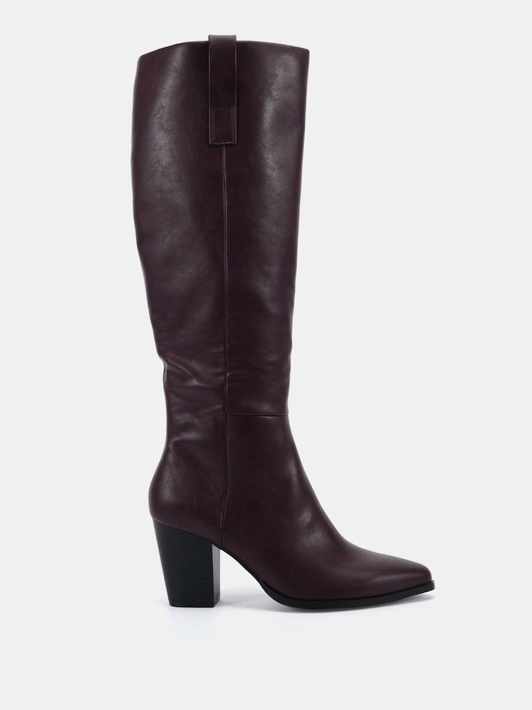 Novo Red Gili Block Heel Western Knee Boots - Image 2 of 5 Novo Red Gili Block Heel Western Knee Boots - Image 2 of 5