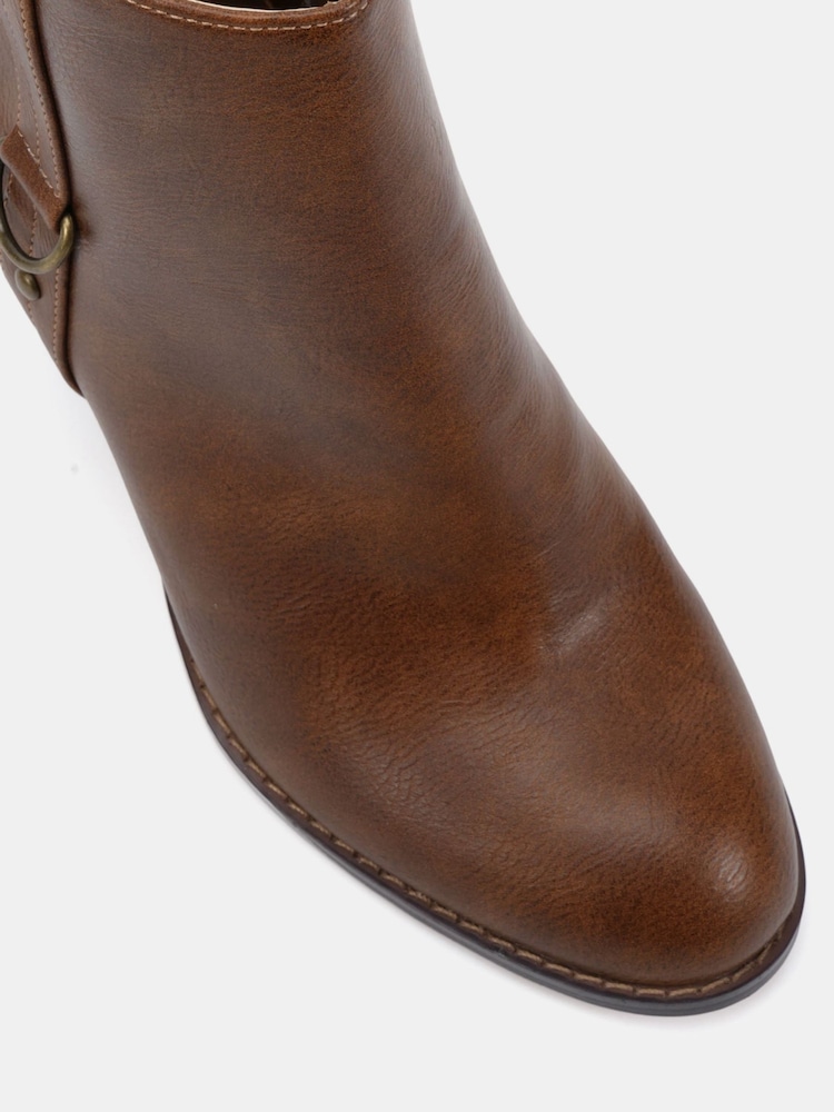 Novo Brown Juliette Hardware Heeled Ankle Boots - Image 6 of 6 Novo Brown Juliette Hardware Heeled Ankle Boots - Image 6 of 6