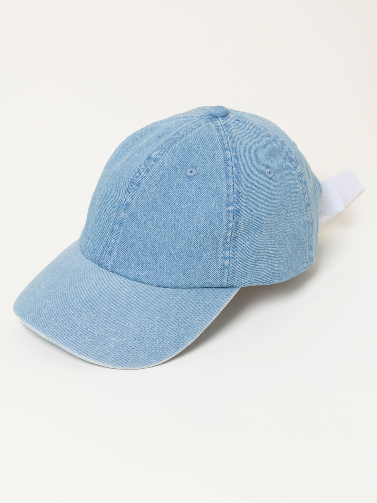 FatFace Denim Bow Tie Denim Cap - Image 1 of 3