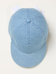 FatFace Denim Bow Tie Denim Cap - Image 2 of 3