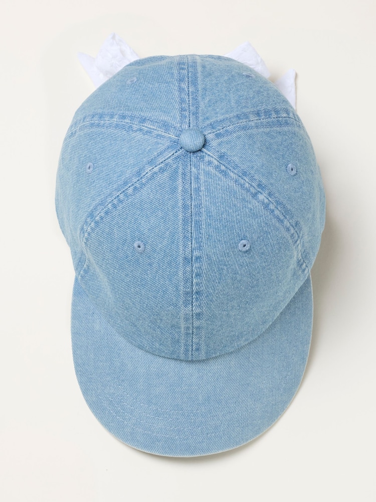 FatFace Denim Bow Tie Denim Cap - Image 2 of 3