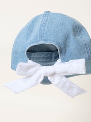 FatFace Denim Bow Tie Denim Cap - Image 3 of 3