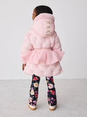 Baker by Ted Baker Shower Resistant Embroidered Peplum Padded Coat - Bild 3 von 7
