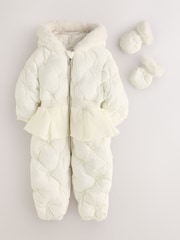 Baker by Ted Baker Shower Resistant Embroidered Peplum Padded Snowsuit - Image 1 of 5