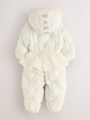 Baker by Ted Baker Shower Resistant Embroidered Peplum Padded Snowsuit - Image 2 of 5