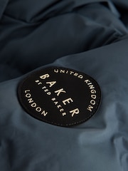 Baker by Ted Baker Navy Baker by Ted Baker Shower Resistant Midweight Belted Padded Coat - Image 10 of 18