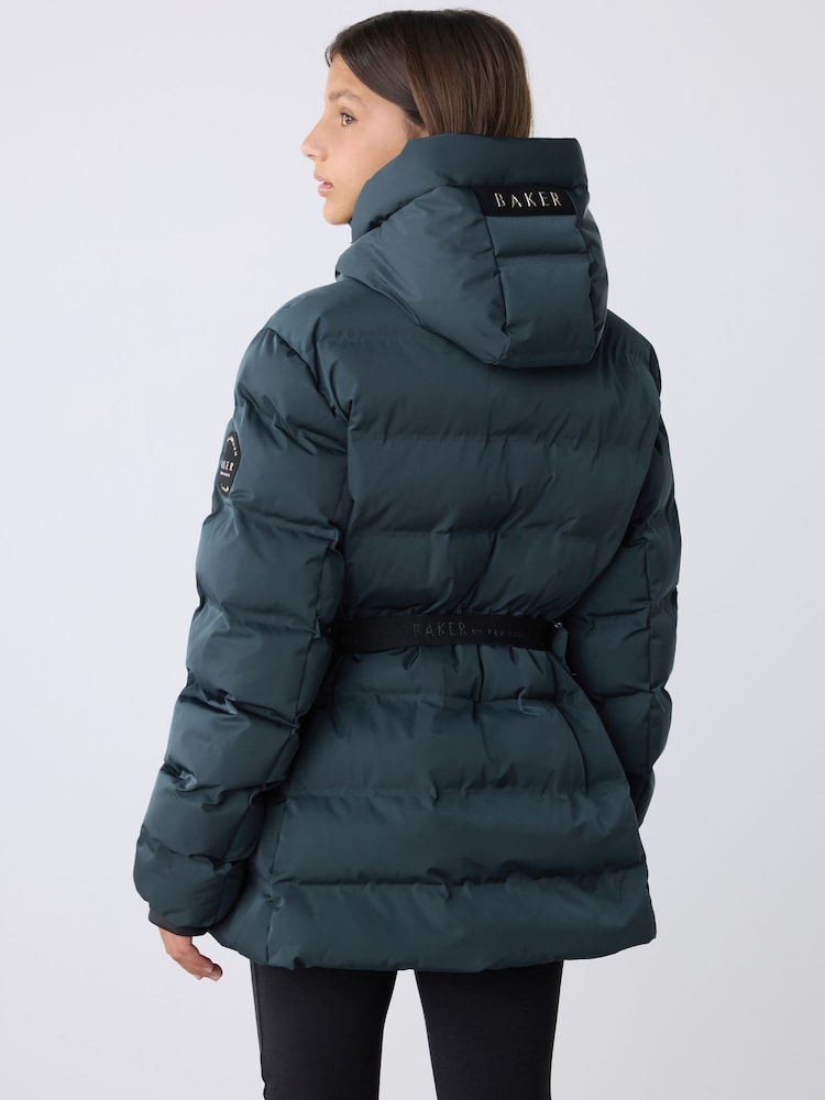 Baker by Ted Baker Navy Baker by Ted Baker Shower Resistant Midweight Belted Padded Coat - Image 2 of 18 Baker by Ted Baker Navy Baker by Ted Baker Shower Resistant Midweight Belted Padded Coat - Image 2 of 18