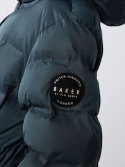Baker by Ted Baker Navy Baker by Ted Baker Shower Resistant Midweight Belted Padded Coat - Image 7 of 18
