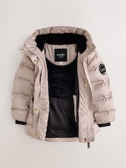 Baker by Ted Baker Pink Baker by Ted Baker Shower Resistant Midweight Belted Padded Coat - Image 10 of 18