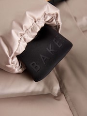 Baker by Ted Baker Pink Baker by Ted Baker Shower Resistant Midweight Belted Padded Coat - Image 14 of 18