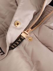 Baker by Ted Baker Pink Baker by Ted Baker Shower Resistant Midweight Belted Padded Coat - Image 16 of 18