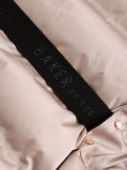 Baker by Ted Baker Pink Baker by Ted Baker Shower Resistant Midweight Belted Padded Coat - Image 17 of 18