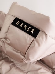 Baker by Ted Baker Pink Baker by Ted Baker Shower Resistant Midweight Belted Padded Coat - Image 18 of 18