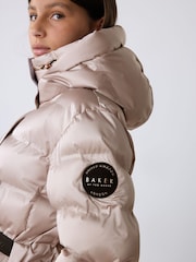Baker by Ted Baker Pink Baker by Ted Baker Shower Resistant Midweight Belted Padded Coat - Image 4 of 18