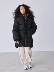 Manteau long Noir rembourré et Résistant à la douche Baker by Ted Baker - Image 2 de 15