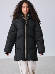 Manteau long Noir rembourré et Résistant à la douche Baker by Ted Baker - Image 3 de 15