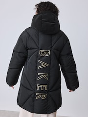 Manteau long Noir rembourré et Résistant à la douche Baker by Ted Baker - Image 4 de 15