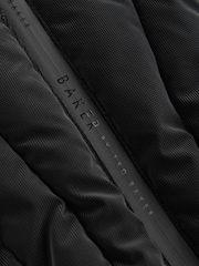 Baker by Ted Baker Shower Resistant Short Seamed Black Panel Coat - Image 12 of 19