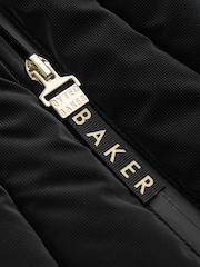 Baker by Ted Baker Shower Resistant Short Seamed Black Panel Coat - Image 13 of 19