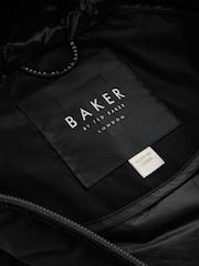 Baker by Ted Baker Shower Resistant Short Seamed Black Panel Coat - Image 15 of 19