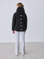 Baker by Ted Baker Shower Resistant Short Seamed Black Panel Coat - Image 3 of 19