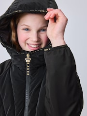 Baker by Ted Baker Shower Resistant Short Seamed Black Panel Coat - Image 7 of 19