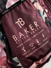 Baker by Ted Baker Berry Red Shower Resistant Ruched Tie Short Padded Coat - Image 18 of 19