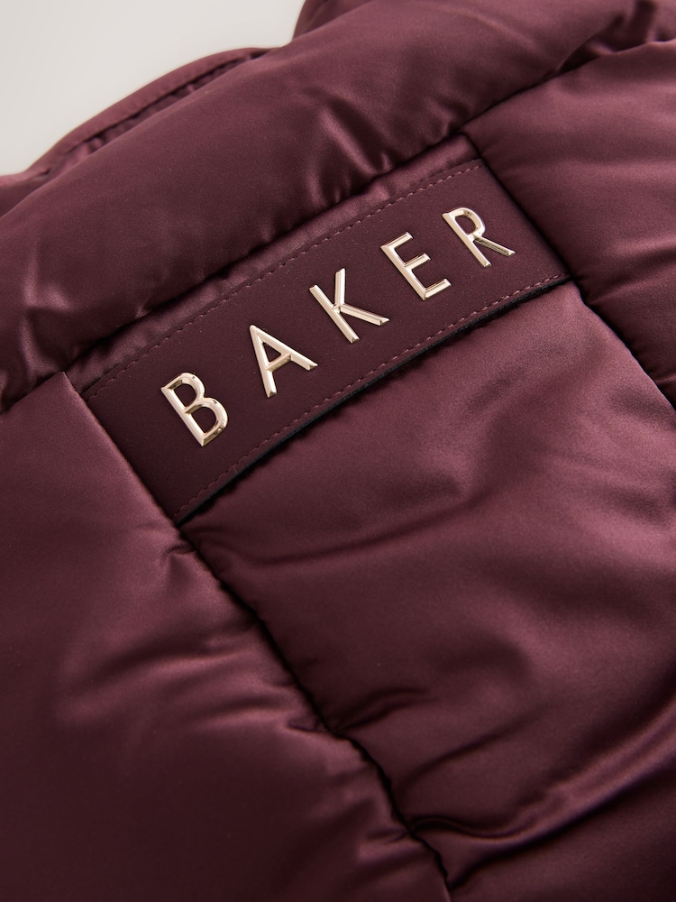 Baker by Ted Baker Berry Red Shower Resistant Ruched Tie Short Padded Coat - Image 19 of 19 Baker by Ted Baker Berry Red Shower Resistant Ruched Tie Short Padded Coat - Image 19 of 19