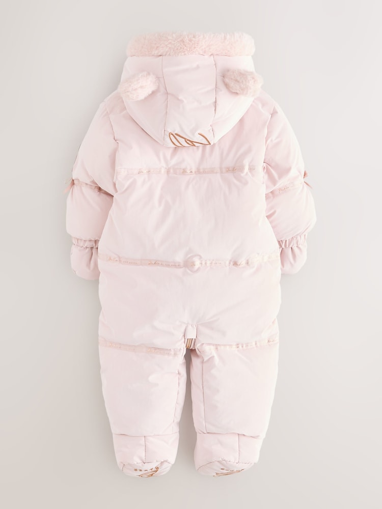 Baker by Ted Baker Shower Resistant Bow Padded Snowsuit - Image 2 of 8 Baker by Ted Baker Shower Resistant Bow Padded Snowsuit - Image 2 of 8